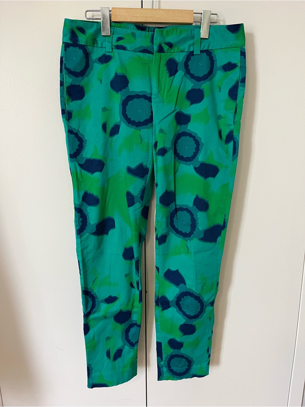 Joe Fresh Green & Teal Floral-Print Slim Pants